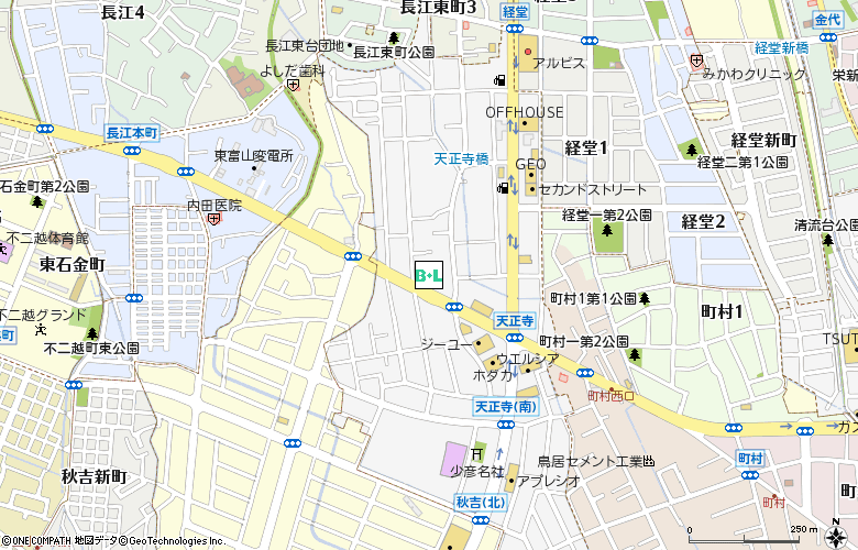 天正寺コンタクト付近の地図
